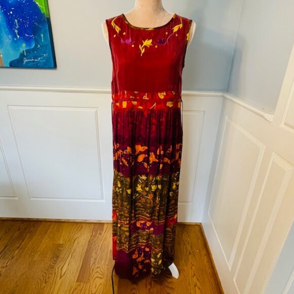 Vintage 90's Jumper Dress Carol Little Boho Tribal Maxi Dress 4 - Picture 7 of 10